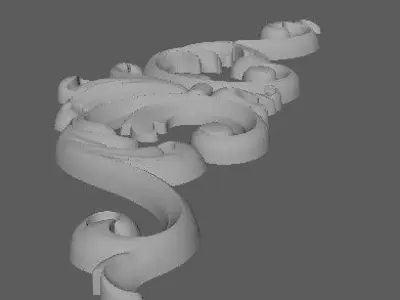 Central decor ornament for furniture 3D model 401