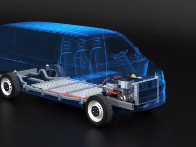 Electric Euro Van Chassis X-Ray 3D model