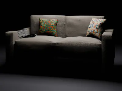 Realistic 3D Couch Sofa 3D model