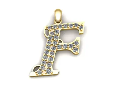 Alphabet F Pendant 3d Printable Model 3D print model