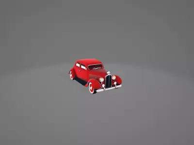 Vintage Red Car 3D model