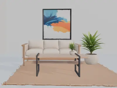 living room 3D model purchase