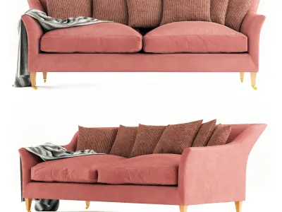 Luxury Rose Uniake curved back 2 seater Sofa 3D model