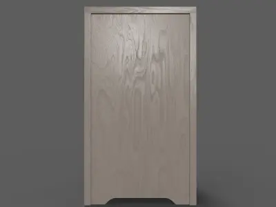 Wooden Material Cabinet Low-Poly PBR Game Ready 3D Model Low-poly 3D model