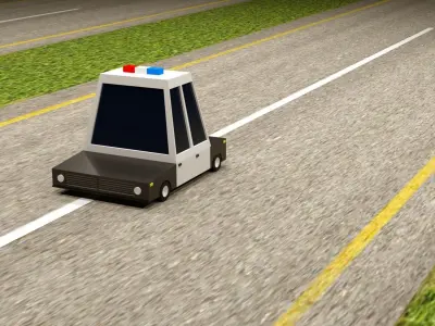 Cartoon Low Poly  Crossover Police Car Low-poly 3D model Low-poly 3D model