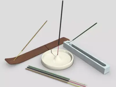 Incense Burner Pack Low-poly 3D model