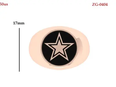 Star Signet Ring-Star Ring-Mens Star Signet Ring-Men  3D print model
