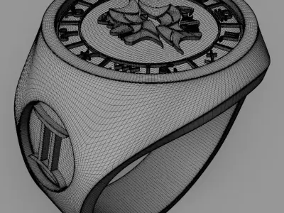 Twins zodiak symbol ring 3D model for 3D printing 3D print model