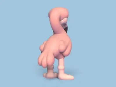 Cartoon Flamingo 3D print model