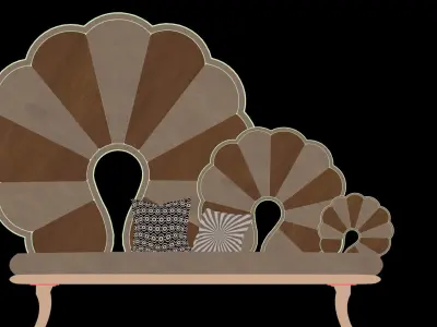 Realistic low poly Lotus couch Low-poly 3D model