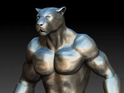 Panther character for 3d printing 3D print model