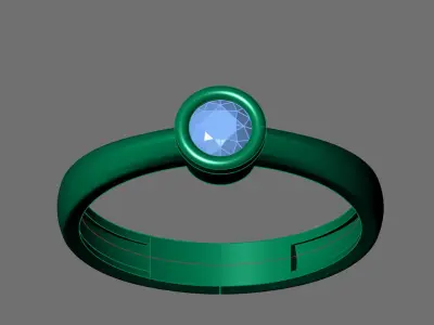 Womens Rings With Stone Ring Ready STL 3DM Models Rings women 3D print model 32