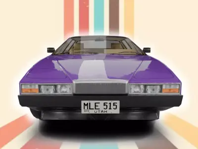 Old Classic Luxury Sedan with interior Low-poly 3D model