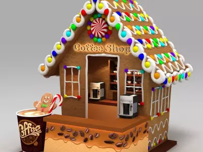 Ginger Bread Coffee Shop 3D model