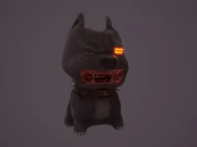 Cyberpunk Bulldog Toy Low-poly 3D model