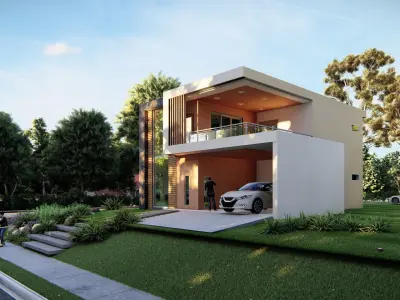 Beautiful Modern House 3D model