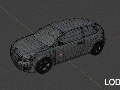 4X4 Car Rigged With LOD for Game Low-poly 3D model