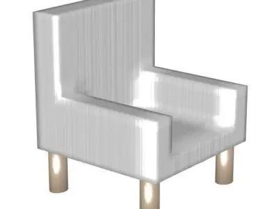 Silver Single Luxury Sofa 3D model
