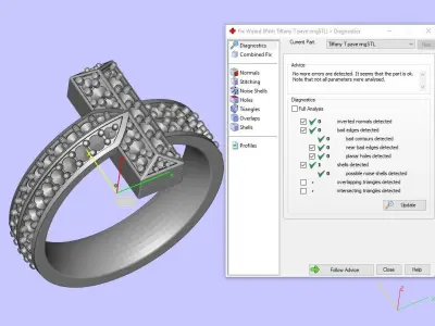Tiffany T pave ring 3D print model