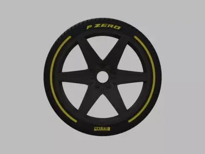 Miniature Vossen HF6-2 Rim and Tire - 3D Print - No Textures 3D print model