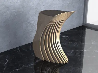 Parametric Wavy Wooden Furniture 24 - CNC files for cutting 3D model