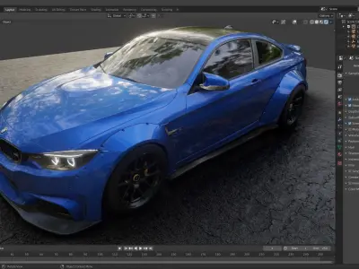 Car paint material Blender 3D model