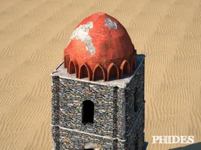 Ancient ruins tower low poly Low-poly 3D model