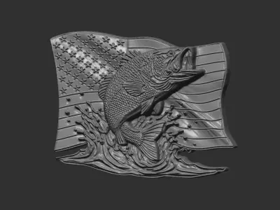 American Bass Fishing cnc model  3D print model