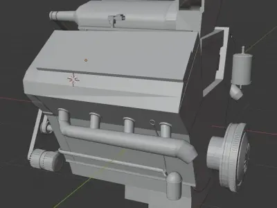 V8 engine 3D model 5