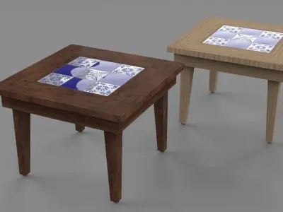Small coffee table with Tiles 3D model