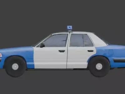 Low Poly Police Patrol Car 3D Model Low-poly 3D model