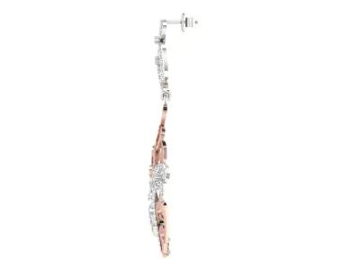 Women Drop Earrings 3dm STL OBJ FBX Renders Details 3D print model 5