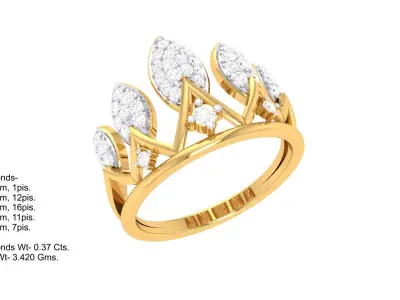 Crown Ring - 13 3D print model