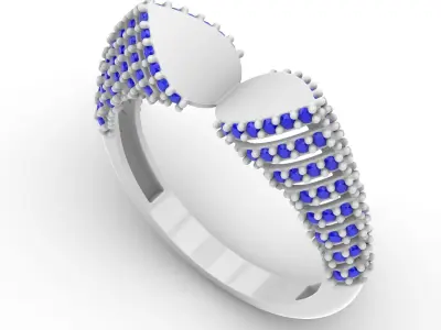 Jewelry Diamond Ring Model RG32 Free 3D print model