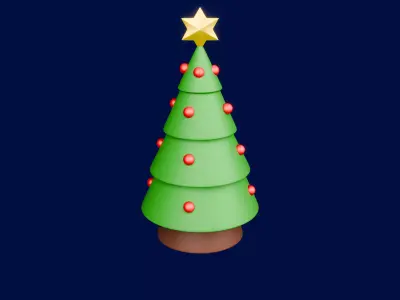 Christmas Tree 3D Printable Model - Festive Holiday Design 3D model