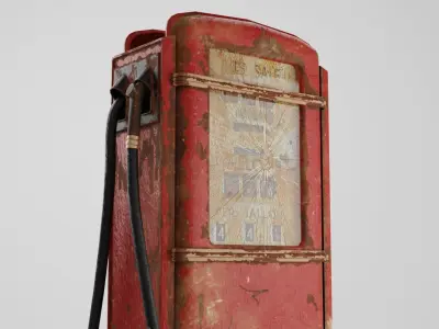 OLD FUEL DISPENSER Low-poly 3D model