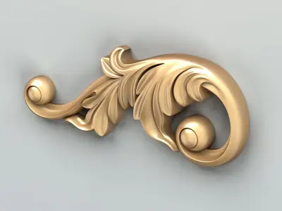 Carved decor corner 011 3D model