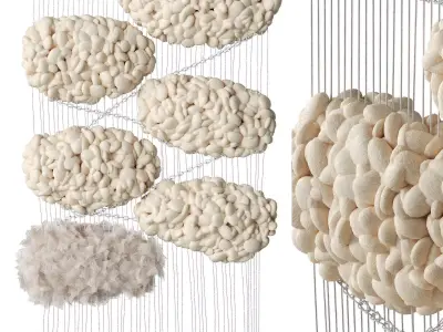 Tapestry Clouds white Low-poly 3D model