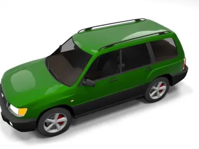 SUBARU FORESTER 2001 LOWPOLY Low-poly 3D model