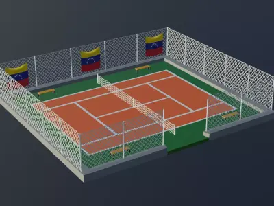 Tennis Court - Venezuela Low-poly 3D model