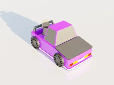 A Simple Cartoon Car 3d Model Free 3D model