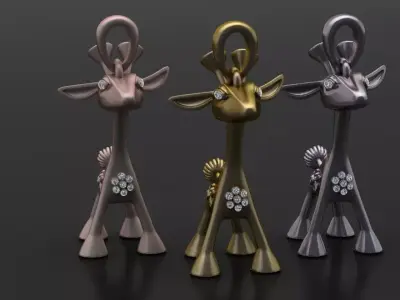 Golden Deer-Inspired Pendant 3D print model