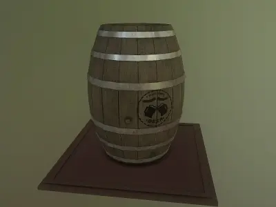 Beer Barrel Low-poly 3D model