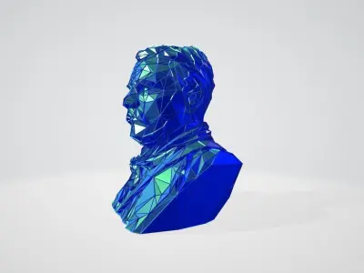 Theodore Roosevelt bust WIREFRAME VORONOI WIREMESH MESH 3D print model