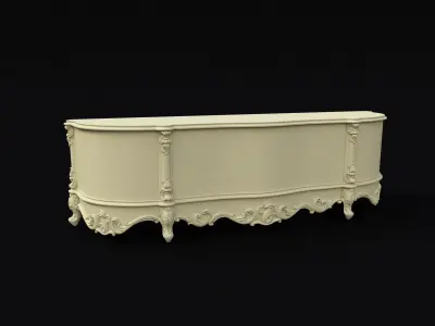 sideboard and stand and mirror three in one 3D model