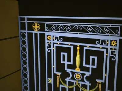 Wrought iron gate 3D model