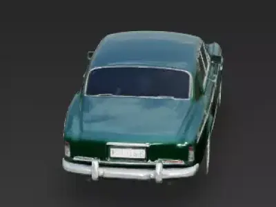 Classic Green Luxury Sedan 3D Model Low-poly 3D model