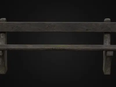 Old Dirty Soviet Bench 01 Low-poly 3D model