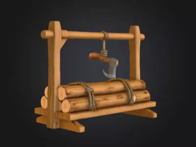 Woodcutter Rest Low-poly 3D model