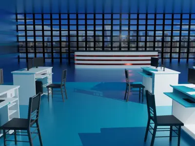 News Studio Low-poly 3D model